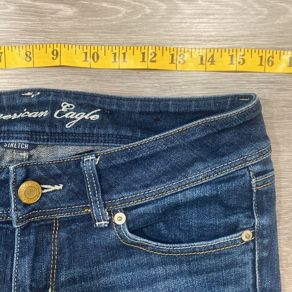 American Eagle Stretch Bootcut Jeans Size 6 Dark Wash Mid Rise AE Denim - Picture 3 of 12